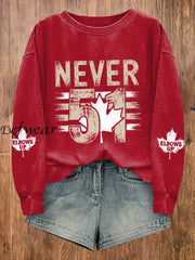 Women’s Canada Never 51 Printed Long Sleeve Sweatshirt Red / S