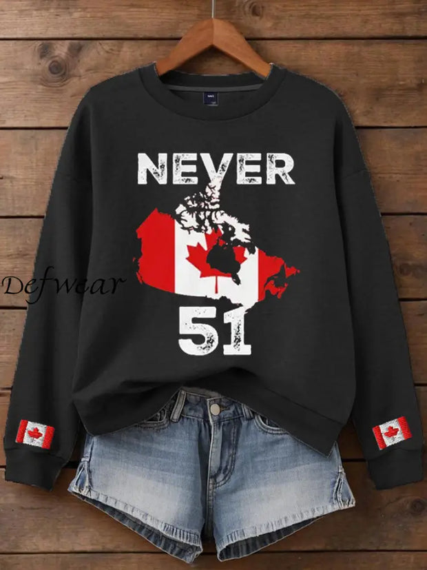 Women’s Canada Never 51 Printed Sweatshirt Black / 2XL