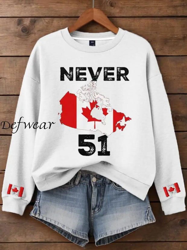 Women’s Canada Never 51 Printed Sweatshirt White / 4XL