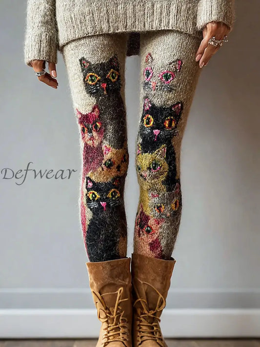 Women’s Cats Print Leggings As picture / S