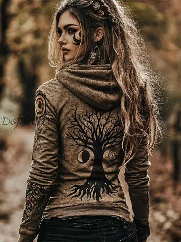 Women’s Clothing Viking Tree of Life Jackets Brown / S