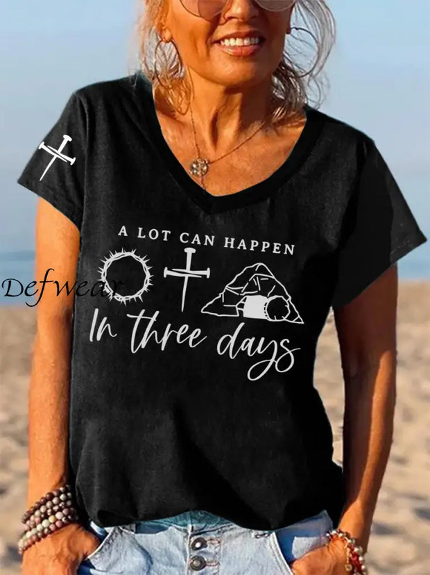 Women’s Easter ’A lot can happen in three days’ print Black / S