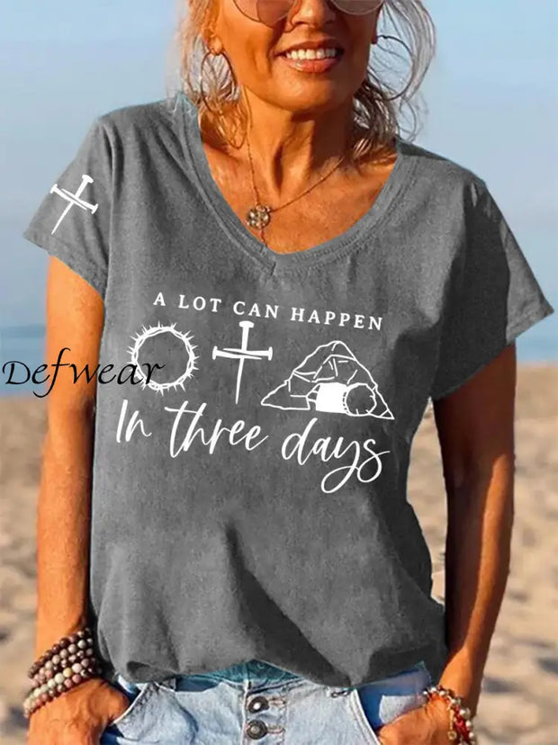 Women’s Easter ’A lot can happen in three days’ print Gray / S