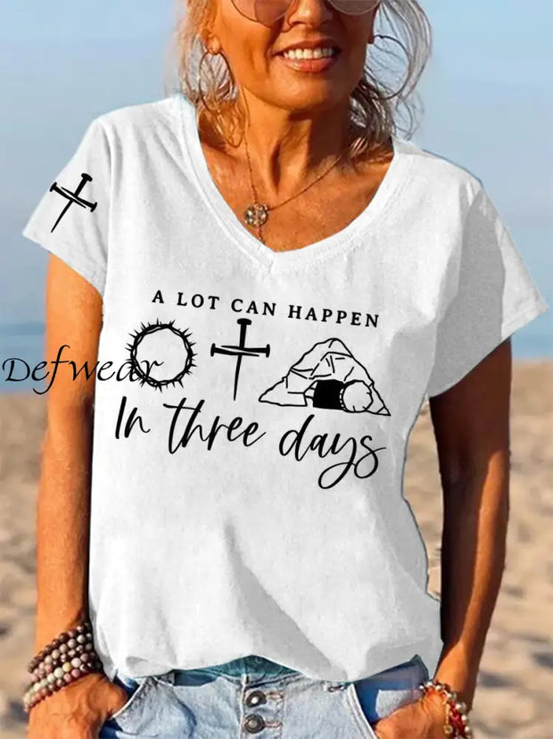 Women’s Easter ’A lot can happen in three days’ print White / S