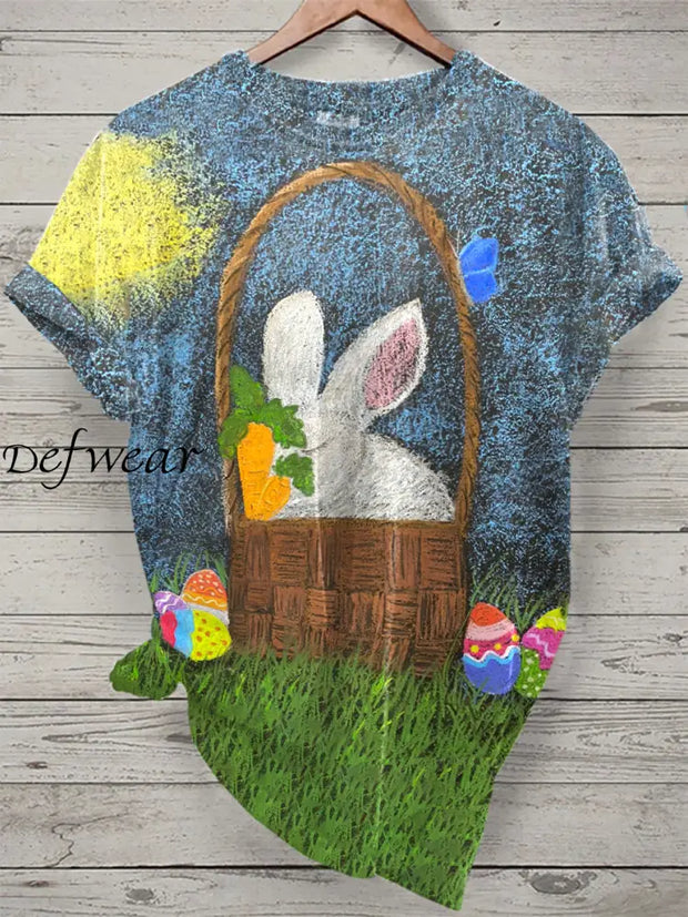 Women’s Easter Bunny Print T-Shirt As picture / S