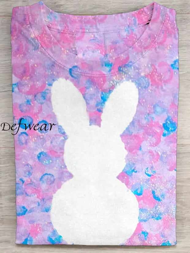 Women’s Easter Bunny Print T-Shirt As picture / S