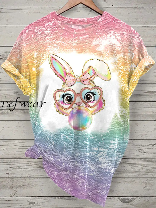 Women’s Easter Bunny Print T-Shirt As picture / S