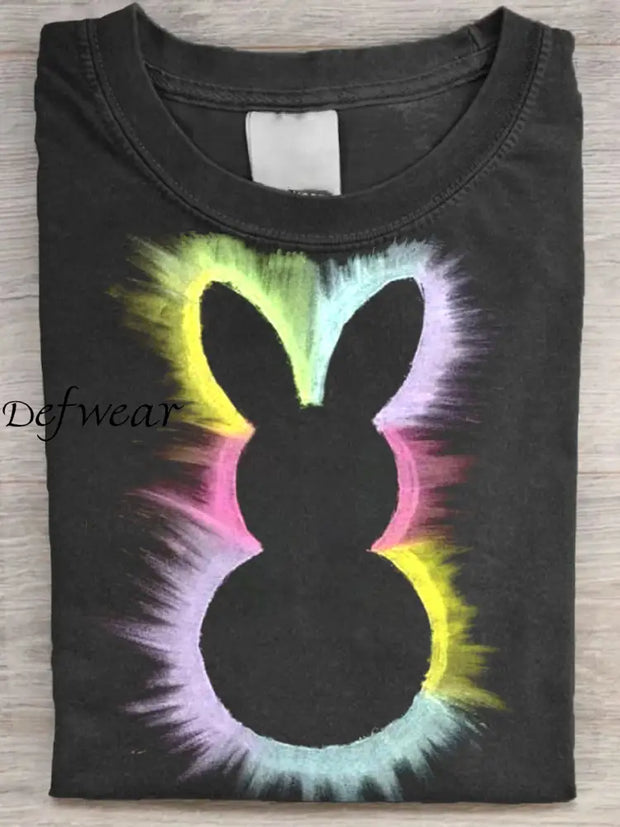 Women’s Easter Bunny Print T-Shirt Black / S