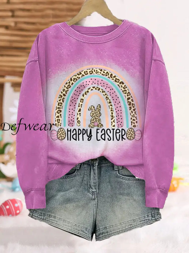 Women’s Easter Bunny Printed Sweatshirt Rose Red / S