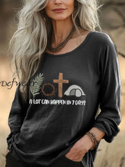 Women’s Easter Faith A Lot Can Happen In 7 Days Printed Top Black / S