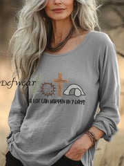 Women’s Easter Faith A Lot Can Happen In 7 Days Printed Top Gray / S