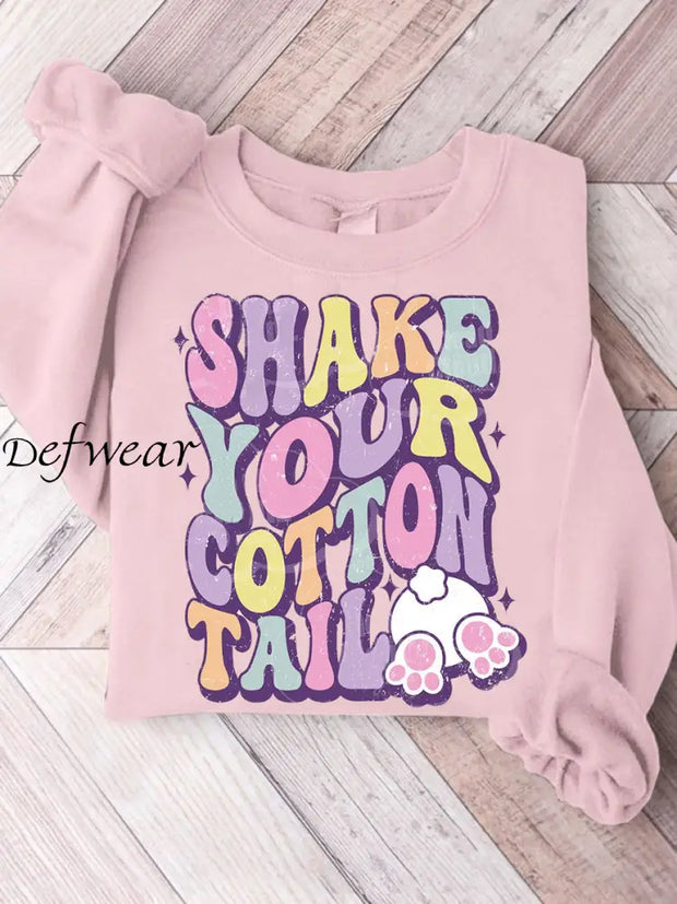 Women’s Easter Shake Your Cotton Tail Print Sweatshirt Pink / S