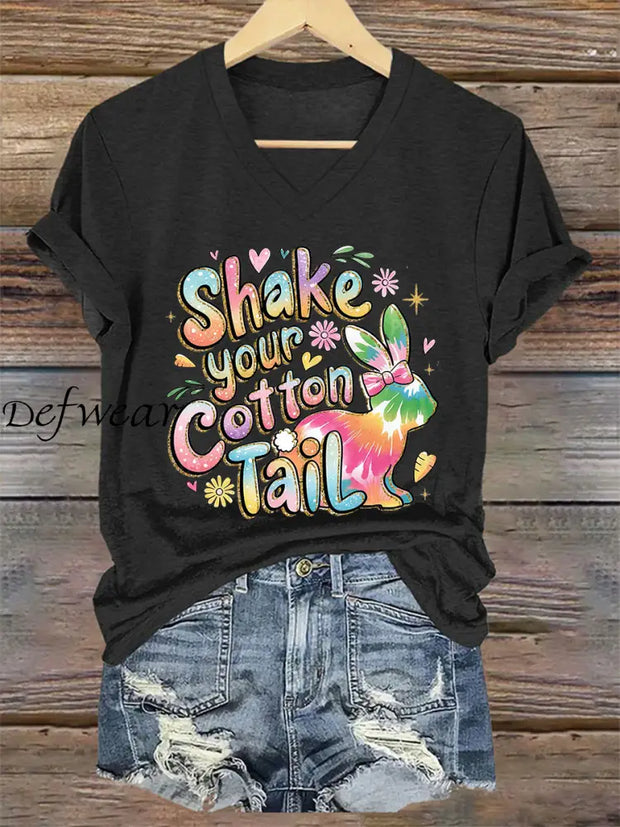 Women’s Easter Shake Your Cotton Tail Print T-Shirt Black / S