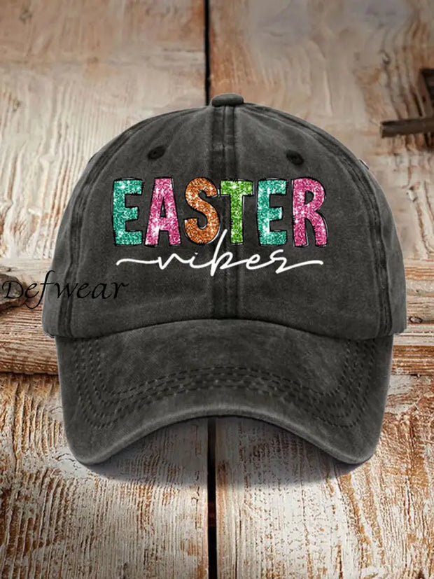 Women’s Easter Vibes Printed Hat Black / JM