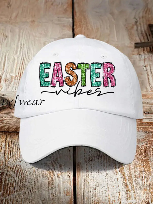 Women’s Easter Vibes Printed Hat White / JM