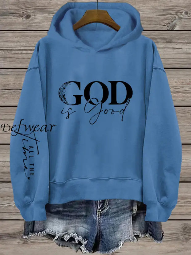 Women’s Faith Printed Hooded Sweatshirt Blue / S