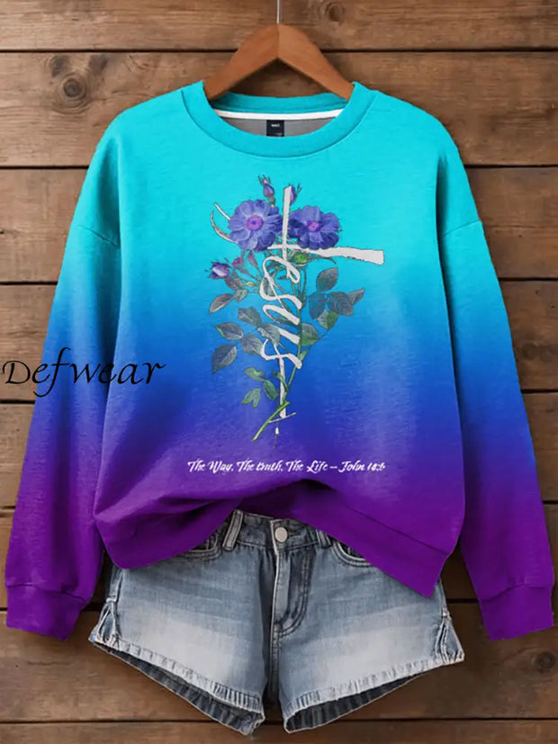 Women’s Faith Printed Long Sleeve Sweatshirt As picture / S