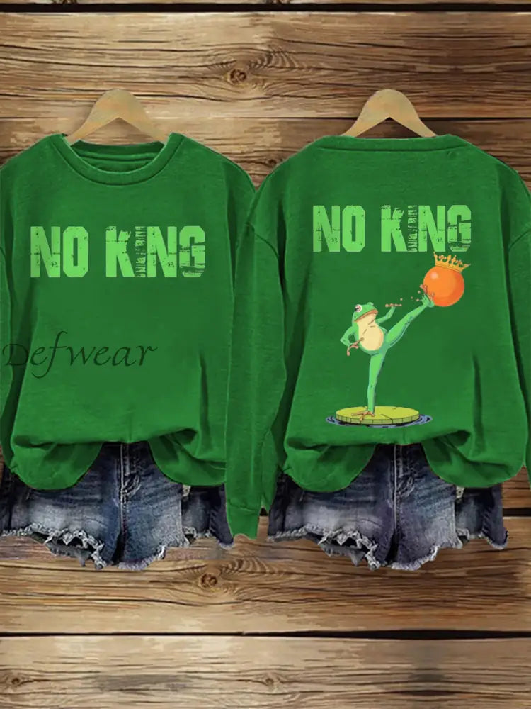 Women’s FDT Polish Frog Print Sweatshirt Green / S