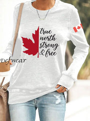 Women’s Free and Strong Canada Printed Sweatshirt White / S