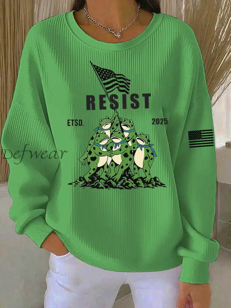 Women’s Frog Resist ETSD 2025 Ribbed Round-Neck Sweatshirt Green / S