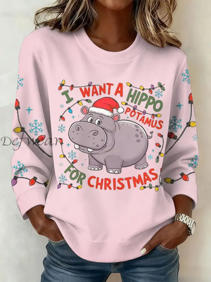 Women’s Funny Christmas Printed Sweatshirt Light Pink / S