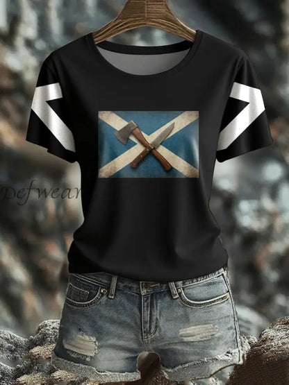 Women’s Girl’s Power Scotland Printed T shirt Black / S
