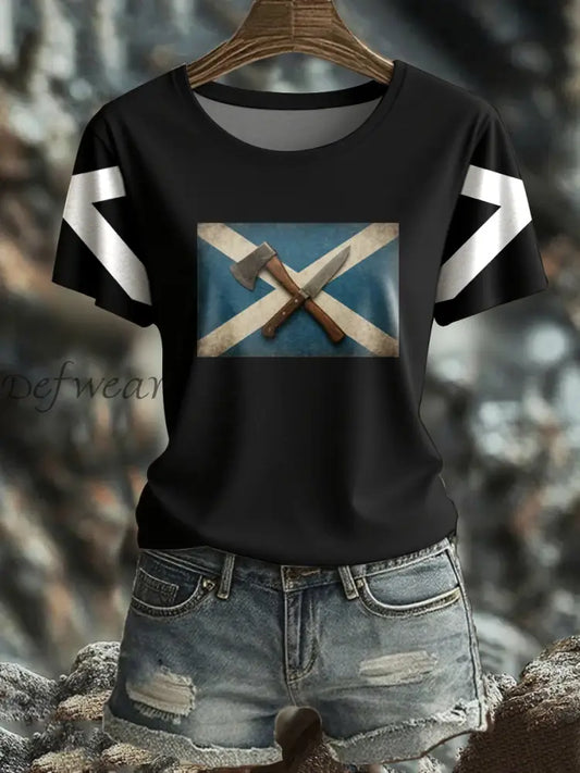 Women’s Girl’s Power Scotland Printed T shirt Black / S