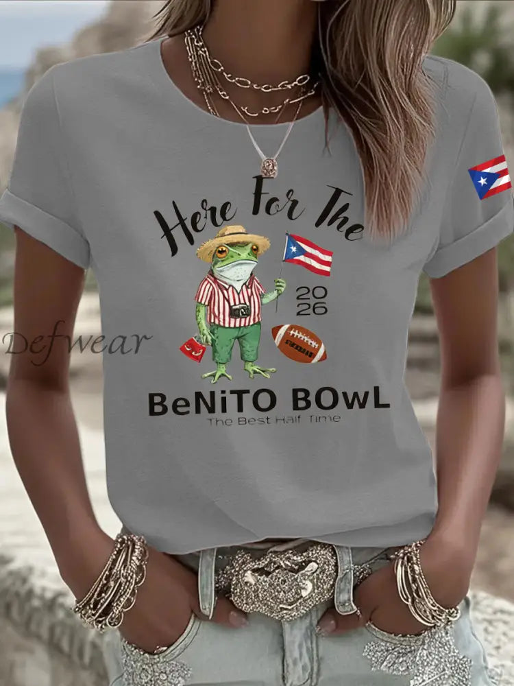 Women’s Here For The Benito Bowl Iron On Short Sleeve T-Shirt Light Gray / S