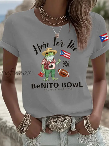 Women’s Here For The Benito Bowl Iron On Short Sleeve T-Shirt Light Gray / S