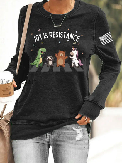 Women’s Joy is Resistance: Portland Frog Protestors Anti Fascism Sweatshirt Black / S