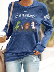 Women’s Joy is Resistance: Portland Frog Protestors Anti Fascism Sweatshirt Blue / S