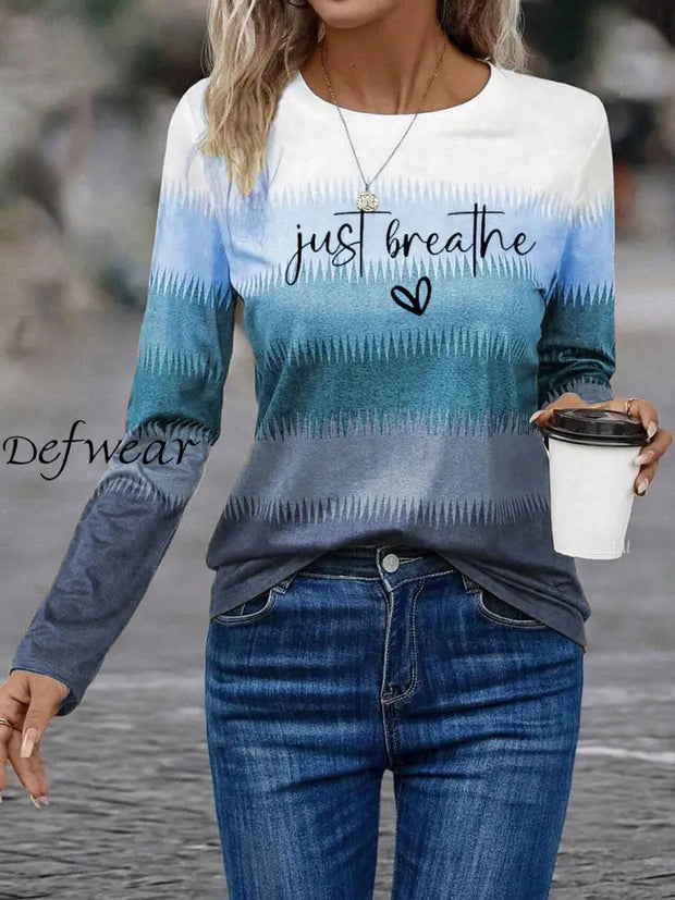 Women’s Just Breath Printed Sweatshirt Blue / S