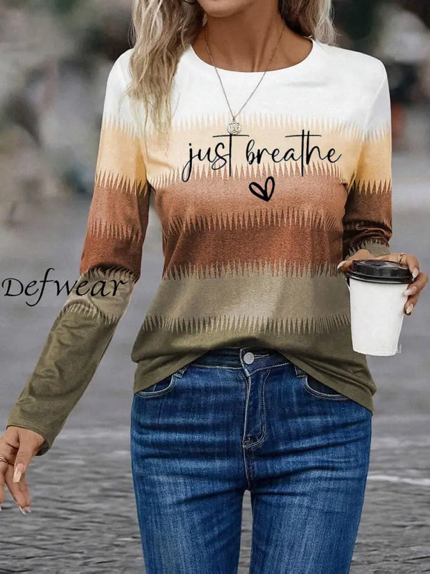 Women’s Just Breath Printed Sweatshirt Brown / S