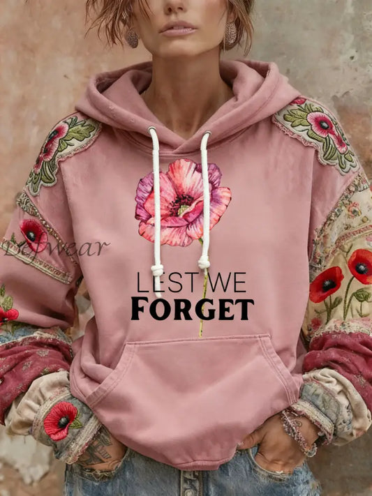 Women’s Lest We Forget hoodie Pink / S