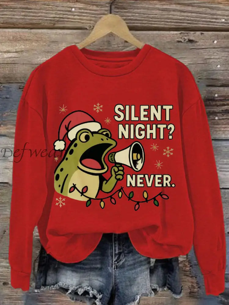 Women’s Merry Resistmas Portland Frog Printed Sweatshirt Red / S