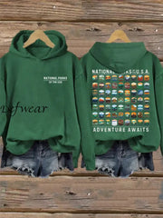 Women’s National Parks Heat Transfer Hooded Sweatshirt Dark Green