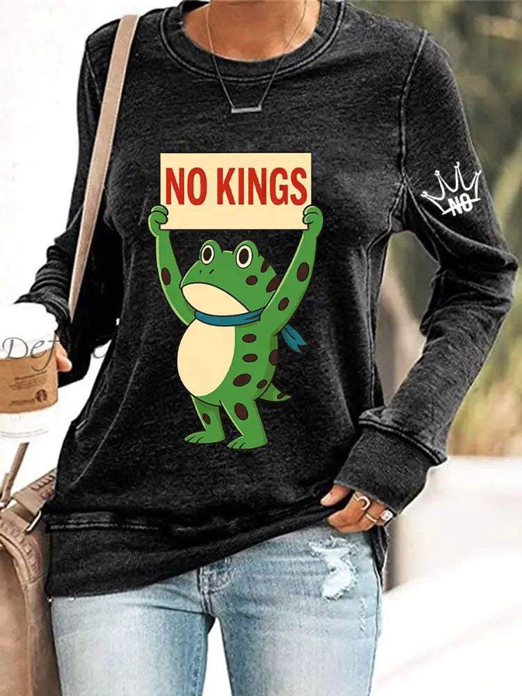 Women’s No Kings In America Print Sweatshirt