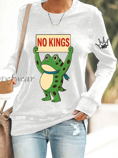 Women’s No Kings In America Print Sweatshirt White / S