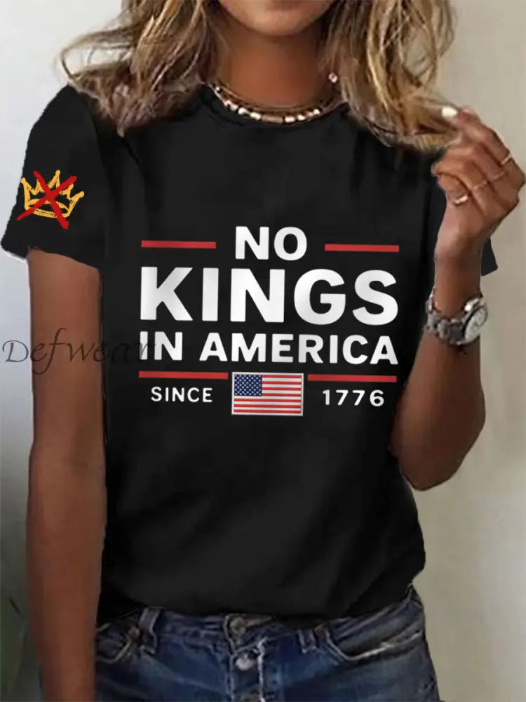 Women’s No Kings In America Since 1776 Tee Black / S