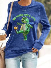 Women’s No Kings Since 1776 Print Sweatshirt Blue / S