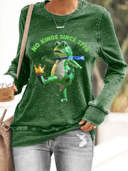 Women’s No Kings Since 1776 Print Sweatshirt Green / S