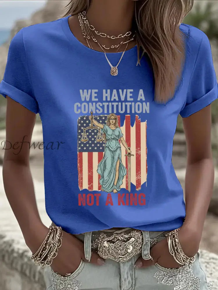 Women’s No Kings T-shirt Blue / S