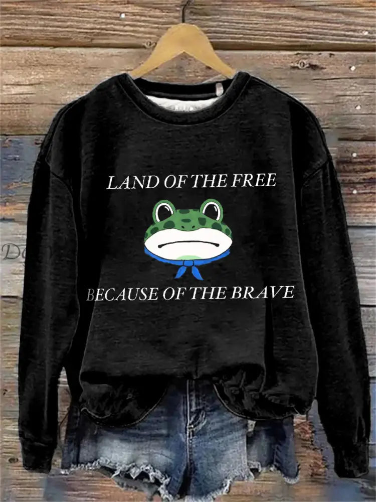 Women’s Polish Frog Print Sweatshirt Black / S