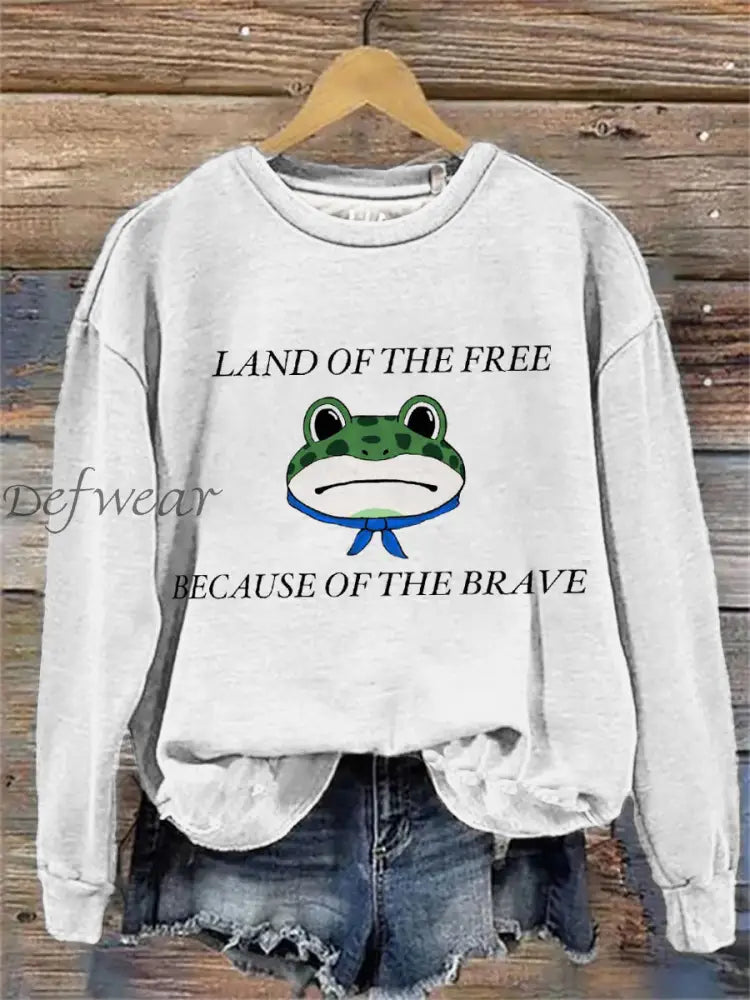 Women’s Polish Frog Print Sweatshirt White / S