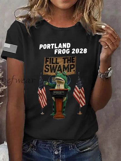 Women’s Portland Frog 2028 Short Sleeve T-Shirt Black / S
