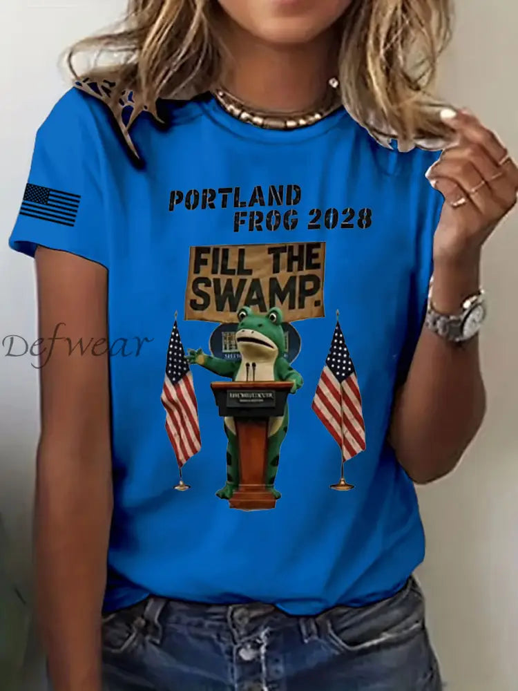Women’s Portland Frog 2028 Short Sleeve T-Shirt Blue / S