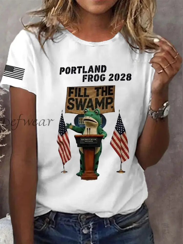 Women’s Portland Frog 2028 Short Sleeve T-Shirt White / S
