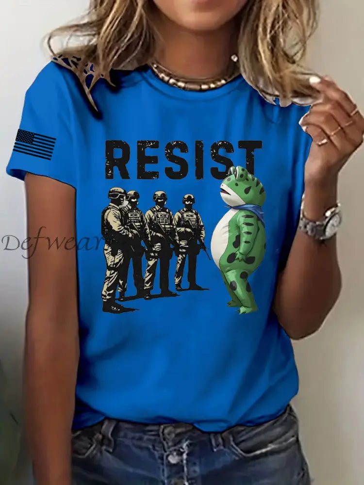 Women’s Portland Frog Resist Short Sleeve T-Shirt Blue / S