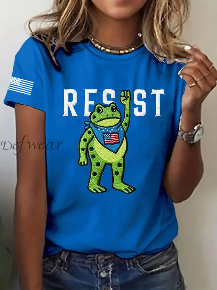 Women’s Portland Frog Resist Short Sleeve T-Shirt Blue / S