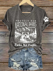 Women’s Protect Our National Parks Printed T-Shirt Dark Gray / S